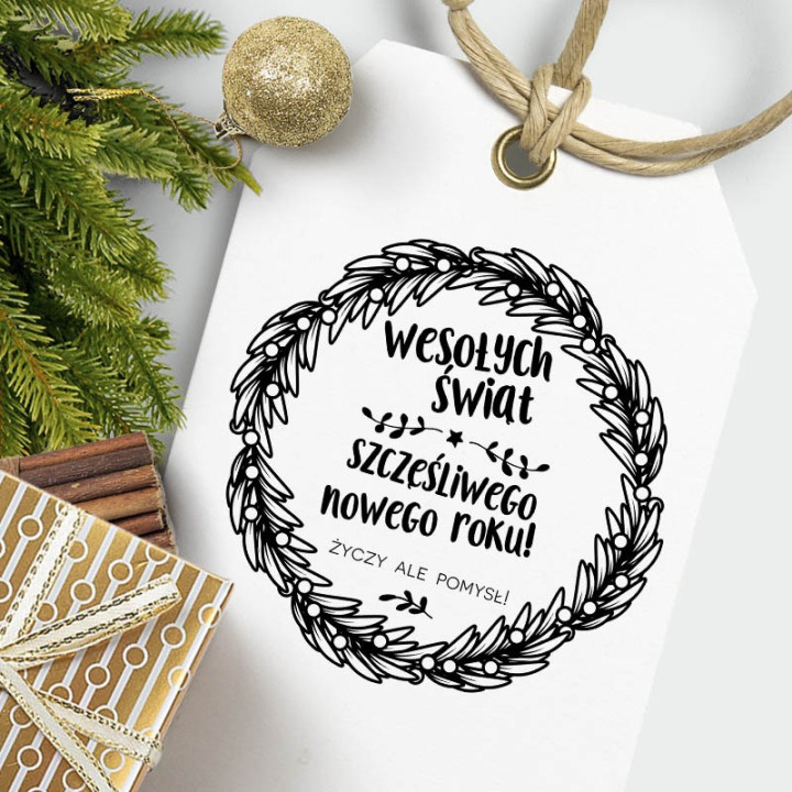 Stempel leśny wianek – szczęśliwego Nowego Roku!