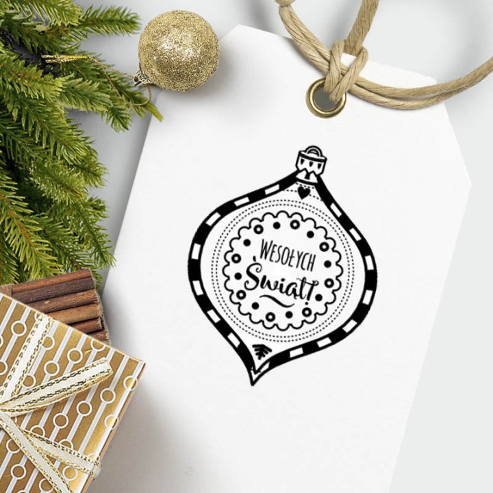 Stempel bombka – Wesołych Świąt