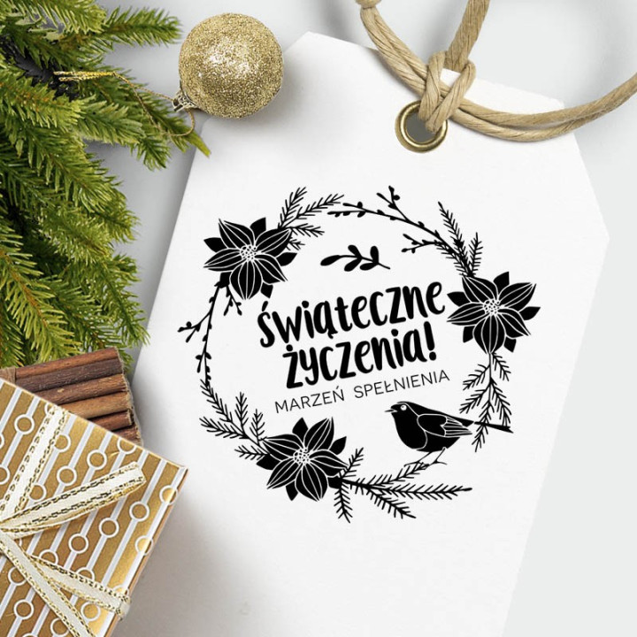 Gwiazda betlejemska, stempel – świąteczne życzenia